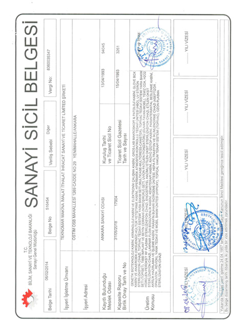 Teknomar ASO Industry Registration Certificate